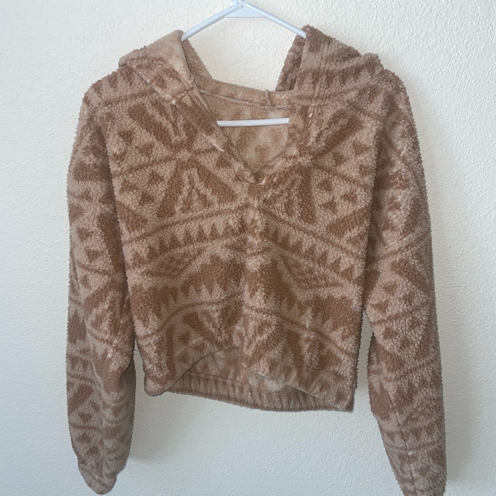 Cozy Tan Patterned Women's Sweater